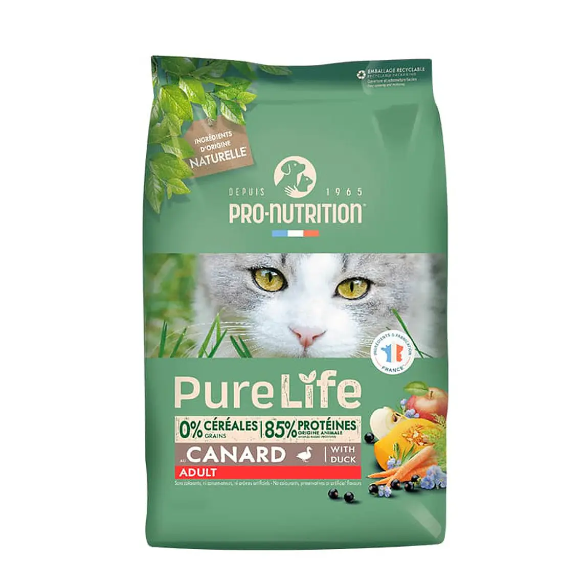 Pure Life Pro Nutrition Gato Adulto With Canard Duck- Alimento super premium Grain Free 1