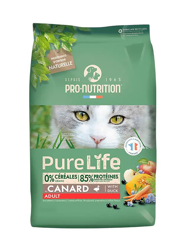 Pure Life Pro Nutrition Gato Adulto With Canard Duck- Alimento super premium Grain Free 1