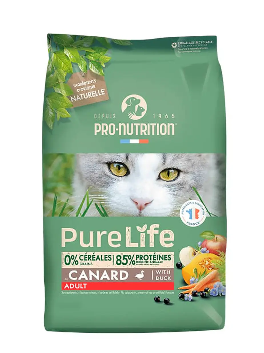 Pure Life Pro Nutrition Gato Adulto With Canard Duck- Alimento super premium Grain Free 1