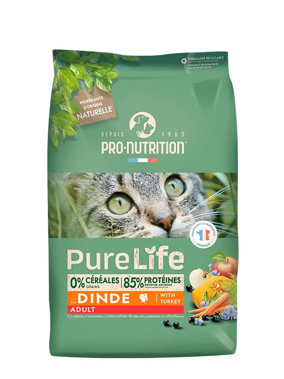 Pure Life Pro Nutrition Gato Adulto Dinde With Turkey- Alimento super premium Grain Free 1