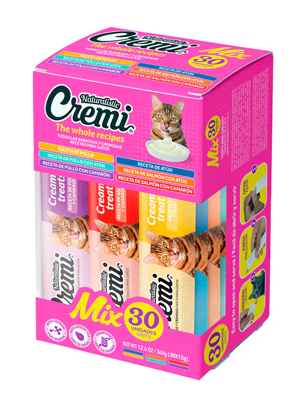 Cremi Naturalistic Box The Whole 30 Unidades - Snack Cremoso para gatos 1