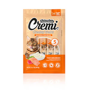 Cremi Naturalistic Salmón Tuna Recipe 5x12GR - Snack Cremoso para Gatos