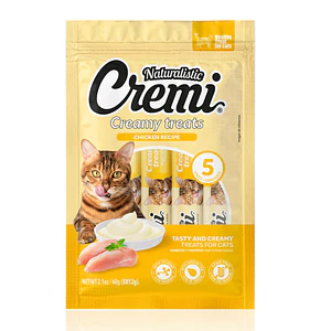Cremi Naturalistic Pollo Recipe 5x12GR - Snack Cremoso para Gatos