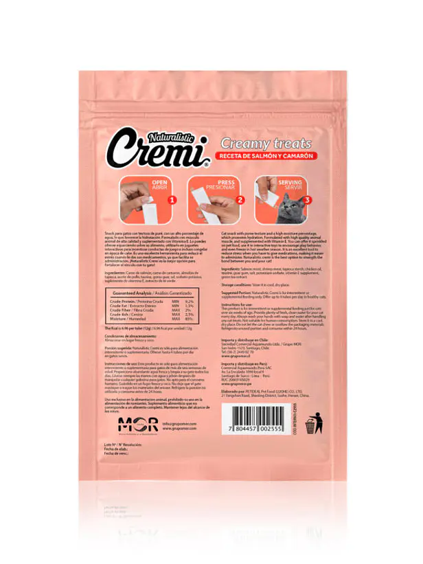 Cremi Naturalistic Salmon & Camaron 60 Gramos - Snack Cremoso para gatos 3