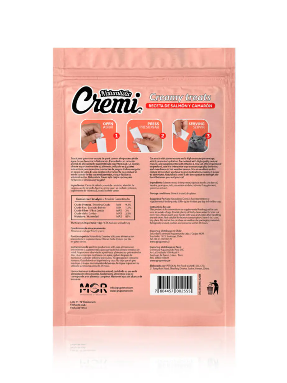 Cremi Naturalistic Salmon & Camaron 60 Gramos - Snack Cremoso para gatos 3