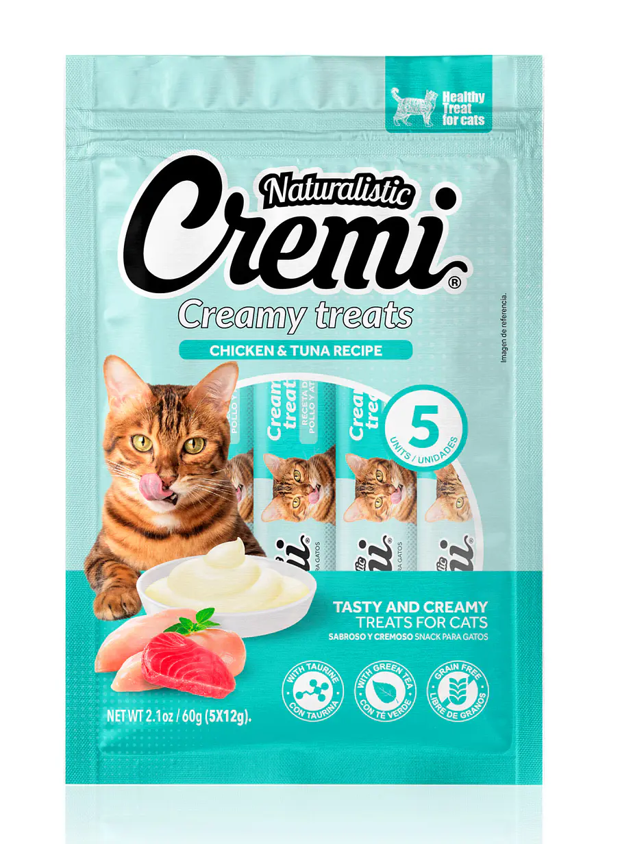 Cremi Naturalistic Pollo & Atun 60 gramos - Snack Cremoso para gatos 1