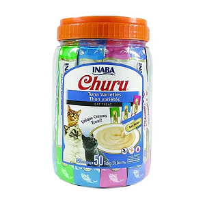 Churu Inaba Variedades de Atun 50 Unidades - Snack Cremoso para gatos