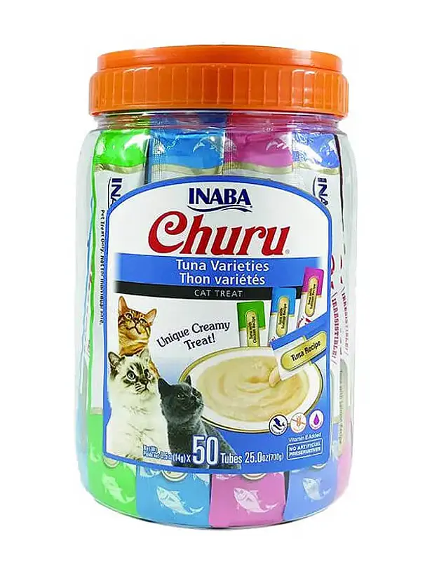 Churu Inaba Variedades de Atun 50 Unidades - Snack Cremoso para gatos 1