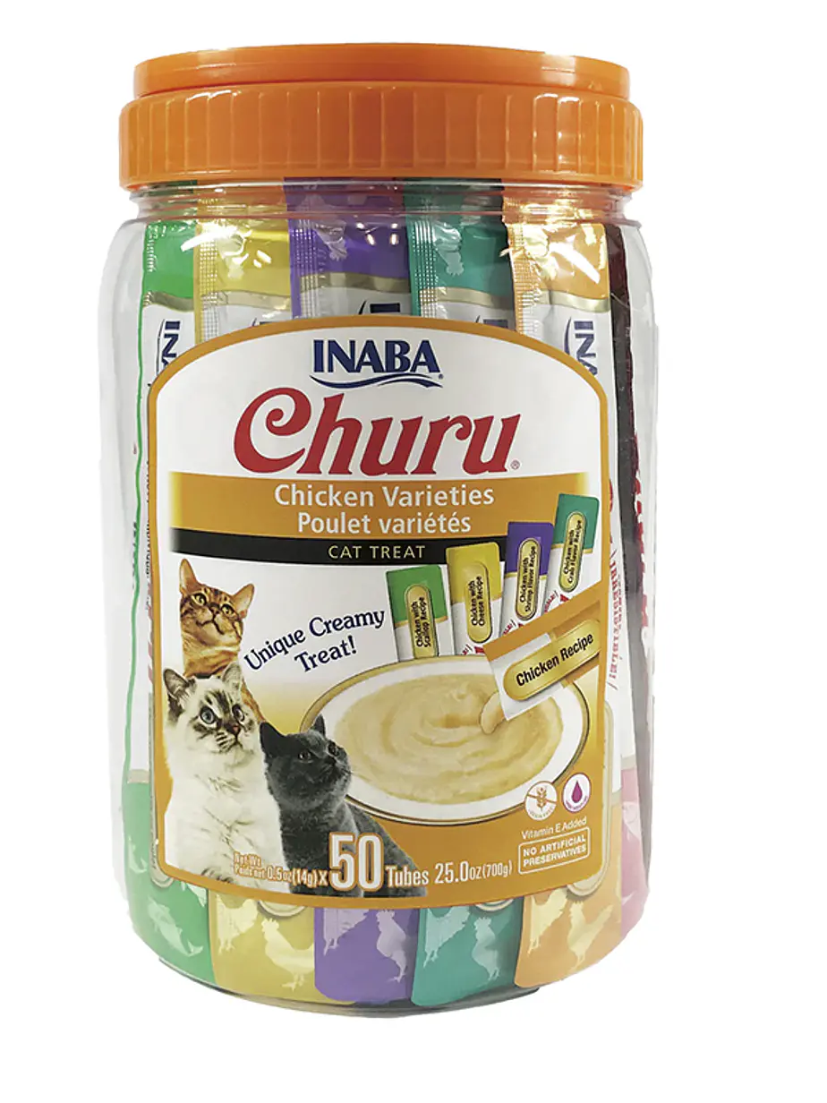 Churu Inaba Variedades de Pollo 50 Unidades - Snack Cremoso para gatos 1