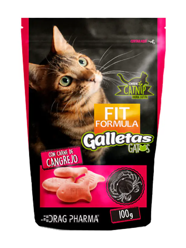 Fit Formula Gato Galletas con Cangrejo Catnip 100 Gramos - Snack para gatos 1