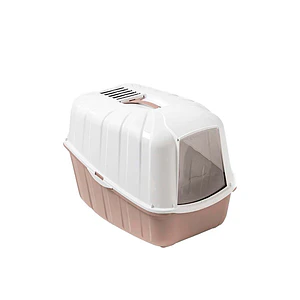 Baño Sanitario Komoda con Puerta y Filtro Rosado 54x39x40 cms - Arenero para gatos