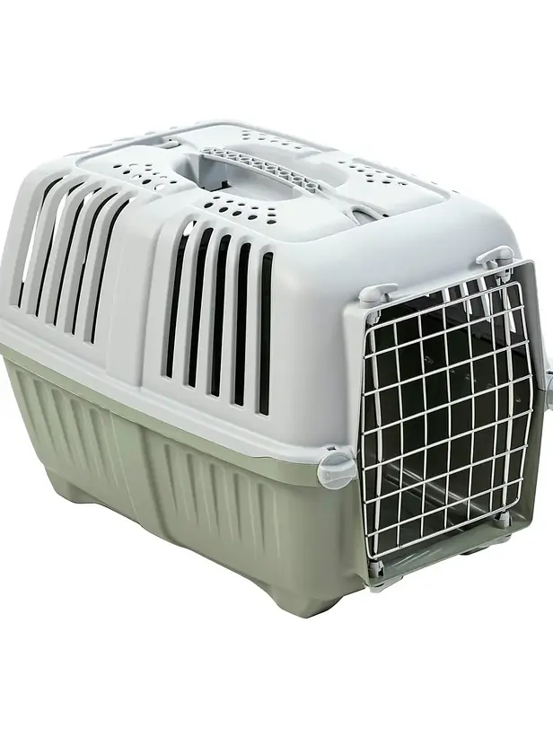 Jaula Transporte Mascotas Pratiko Metal 1 Verde - Accesorio Transporte Gatos 1