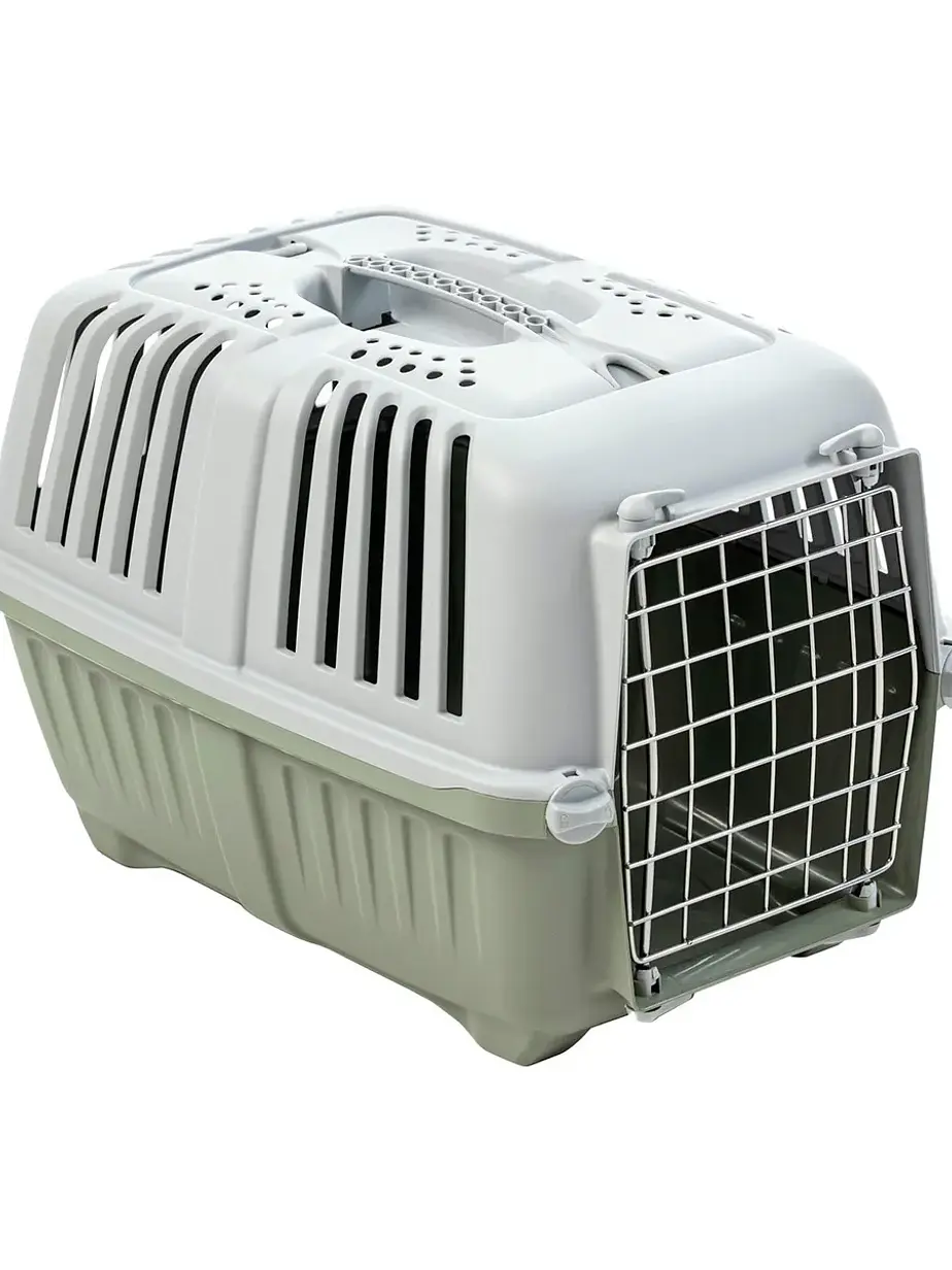 Jaula Transporte Mascotas Pratiko Metal 1 Verde - Accesorio Transporte Gatos 1
