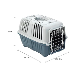 Jaula Transporte Mascotas Pratiko Metal 1 Azul - Accesorio Transporte Gatos
