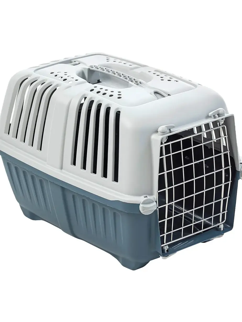 Jaula Transporte Mascotas Pratiko Metal 1 Azul - Accesorio Transporte Gatos 2