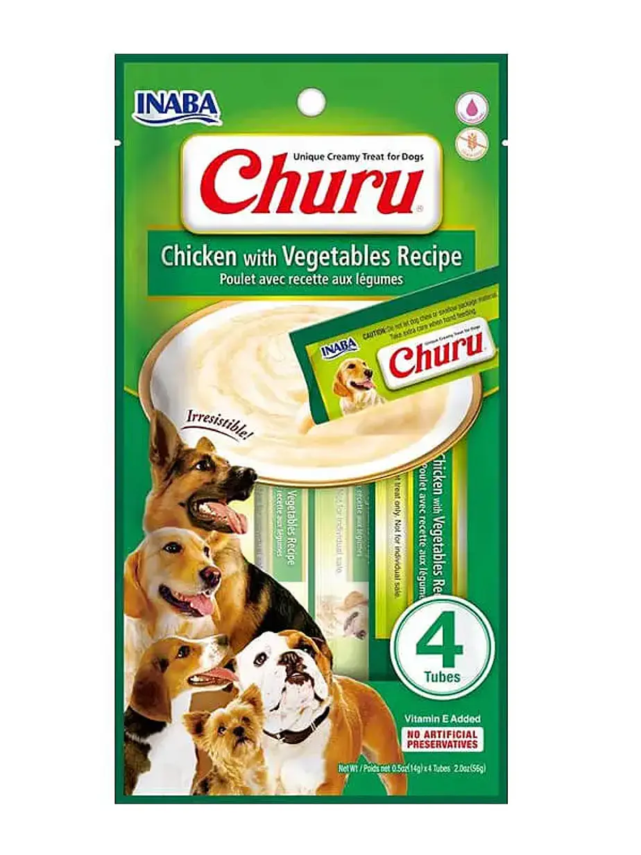 Churu Perro Pollo con Vegetales - 4 tubos 14gr 1