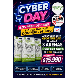 Arenas Perfect Cats Aromas Oferta 3 Unidades 7 Kilos C/U– Pack Total 21 kg para Gatos