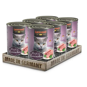 Pack Latas Leonardo Gato Quality Selection Adulto Conejo 400 GR x 6 Unidades