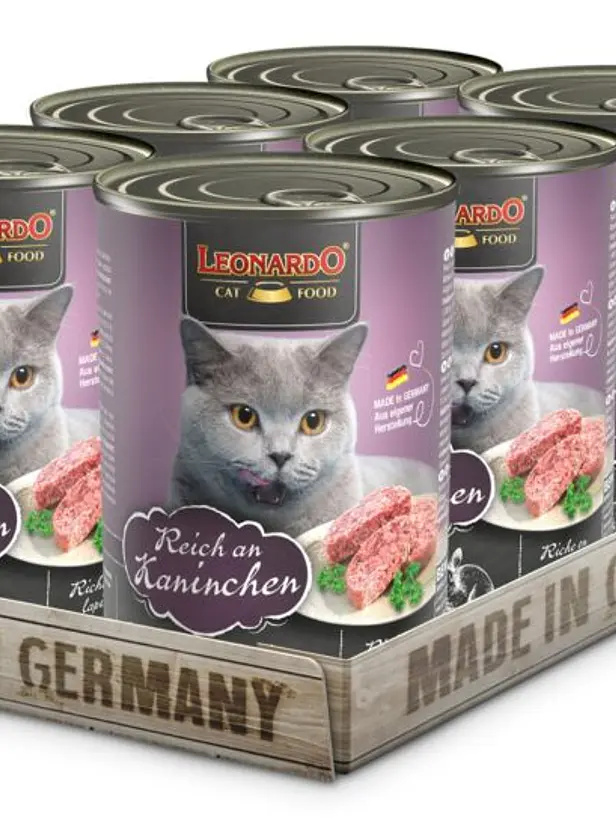 Pack Latas Leonardo Gato Quality Selection Adulto Conejo 400 GR x 6 Unidades 1