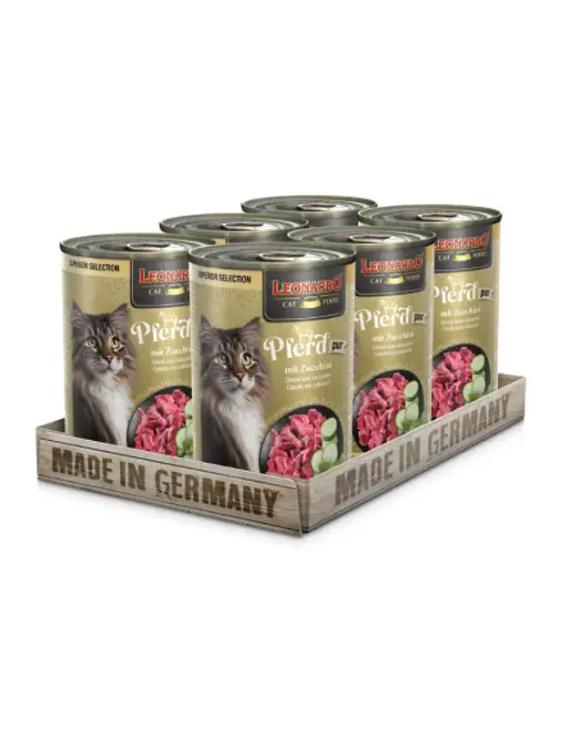 Pack Lata Leonardo Gato Caballo Calabacin 400 GR x 6 Unidades 1