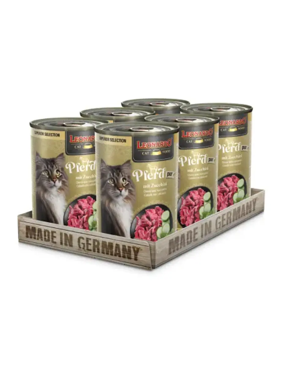 Pack Lata Leonardo Gato Caballo Calabacin 400 GR x 6 Unidades 1