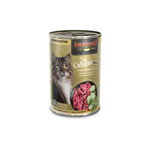 Pack Lata Leonardo Gato Caballo Calabacin 400 GR x 6 Unidades