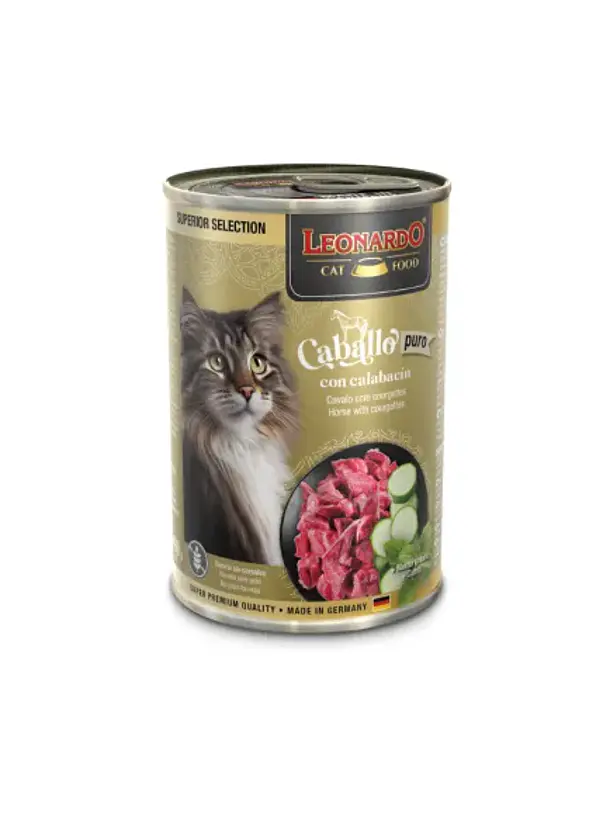 Pack Lata Leonardo Gato Caballo Calabacin 400 GR x 6 Unidades 2