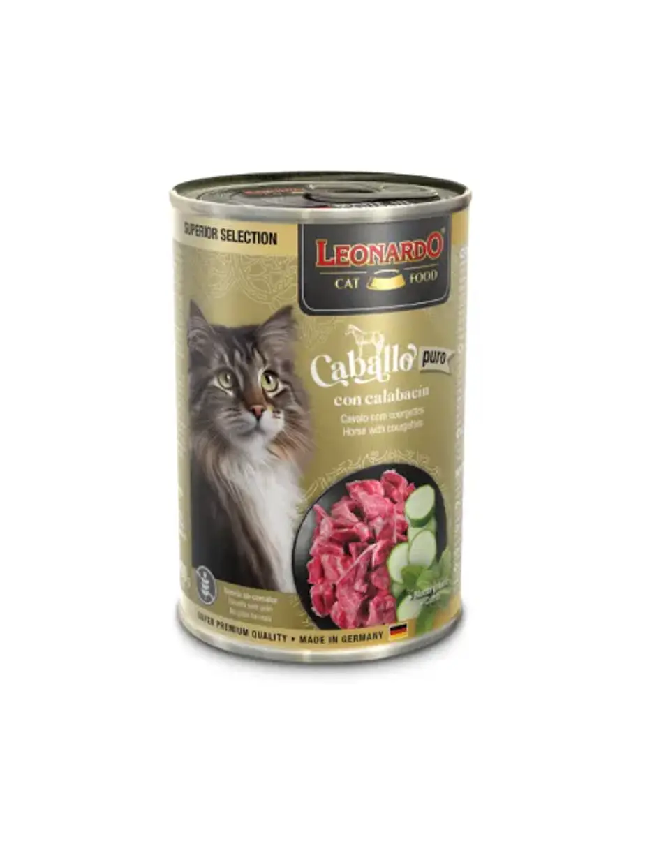 Pack Lata Leonardo Gato Caballo Calabacin 400 GR x 6 Unidades 2