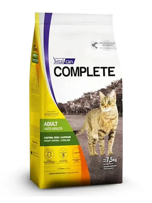 Vitalcan Complete Gato Castrado Control de Peso 7.5 Kg – VCTO 13 DE JULIO 2026 1