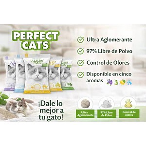 Arenas Perfect Cats Aromas Oferta 3 Unidades 7 Kilos C/U– Pack Total 21 kg para Gatos