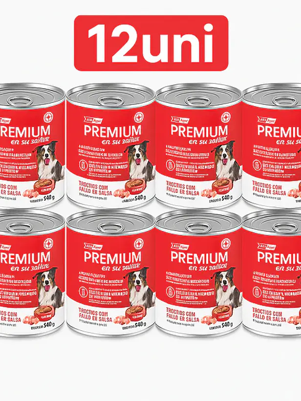 Vitalcan Premium Lata Trocitos con Carne para Perro Adulto 340 Gramos PACK 12 Unidades 1