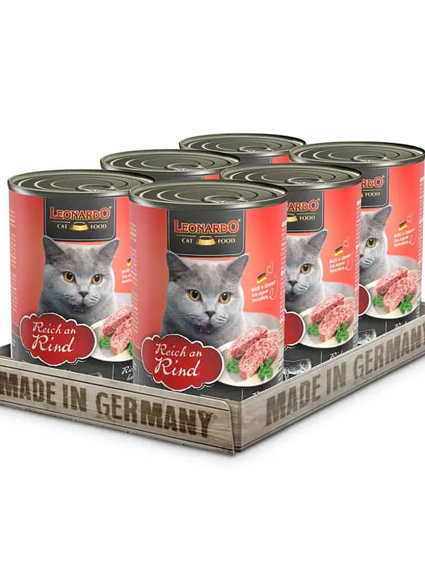 Pack Lata Leonardo Gato Ternera 400 GR x 6 Unidades 1