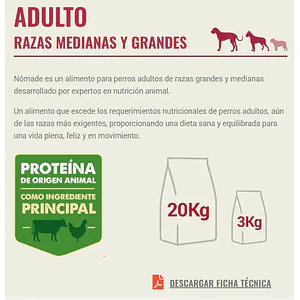 Nomade Perro Adulto Razas Medianas y Grandes 20 Kilos