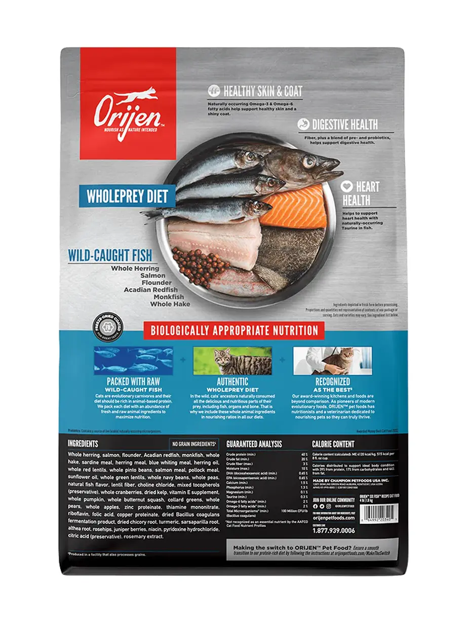 Orijen Cat Six Fish Recipe 1.8 kilos 2