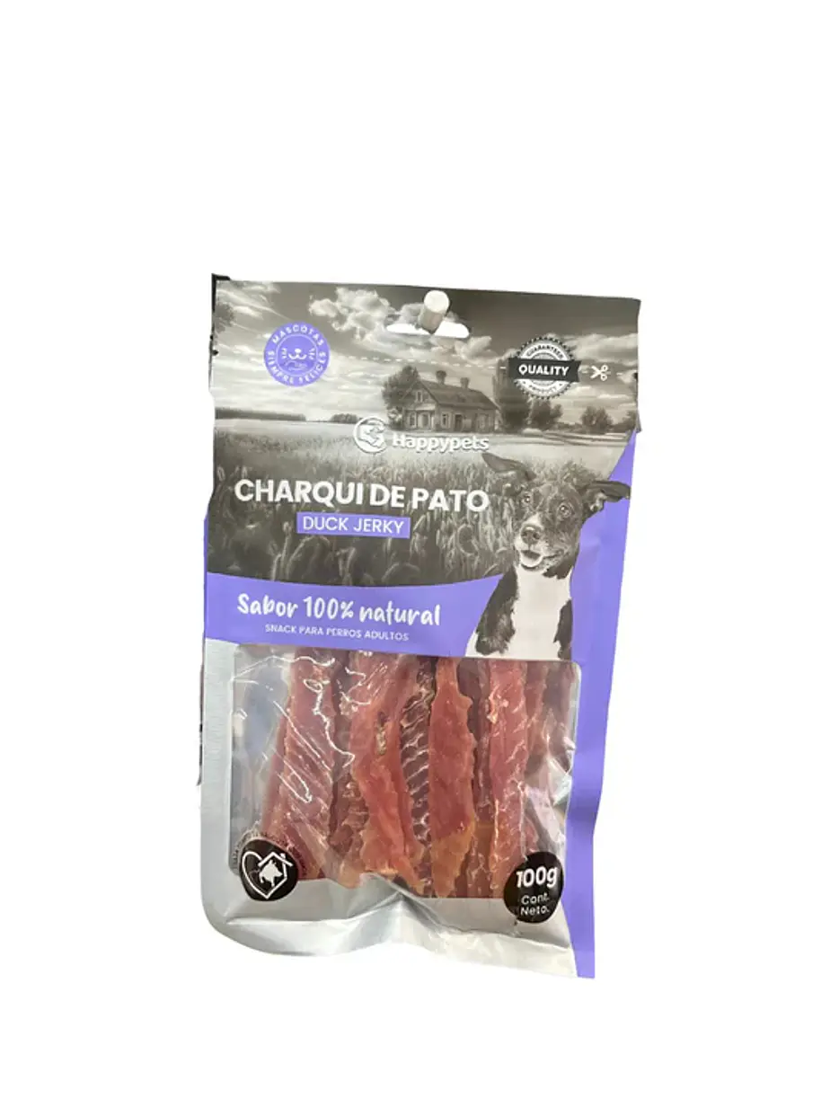 Snack Charqui de Pato 100 Gramos HappyPets 1
