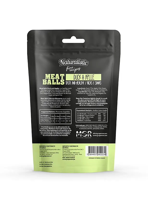 Naturalistic Meat Balls Duck & Apple 100 Gramos 2