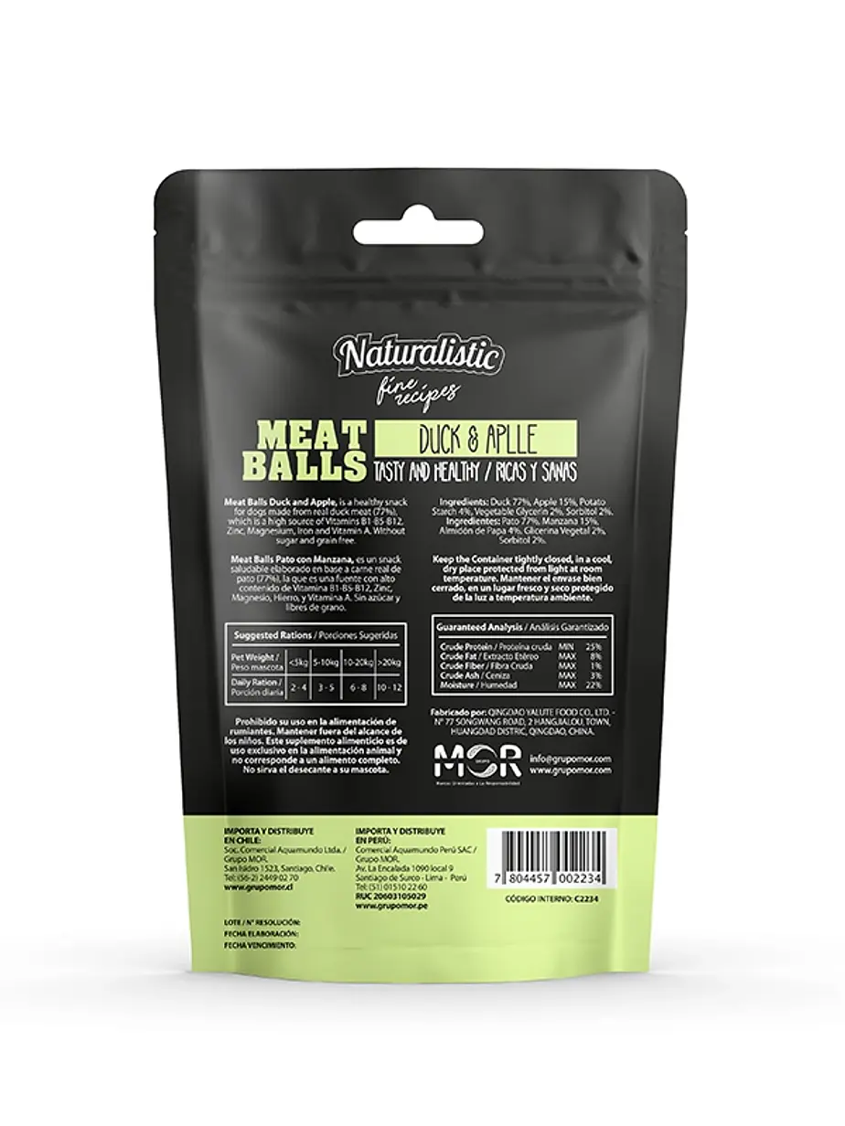 Naturalistic Meat Balls Duck & Apple 100 Gramos 2