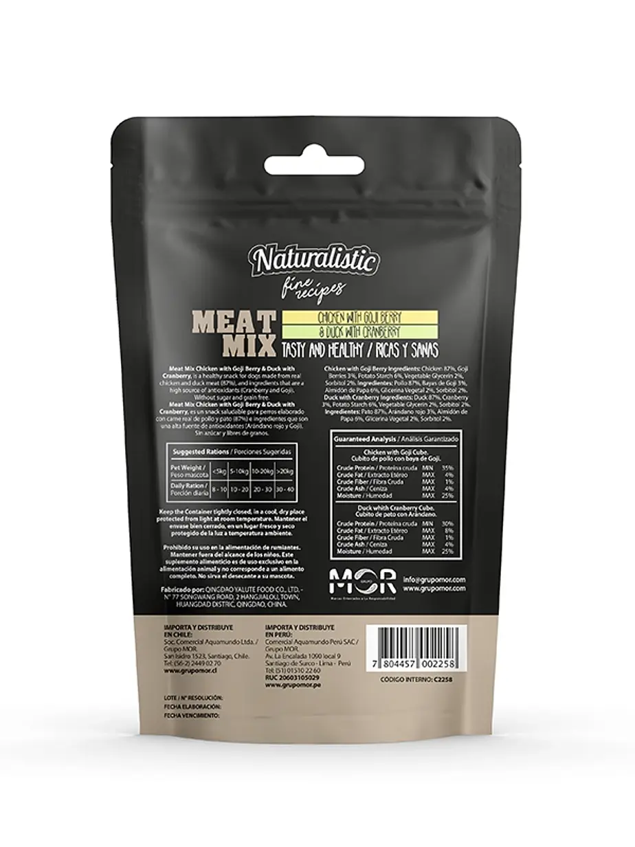 Naturalistic Meat Mix Chicken & Duck 100 Gramos 2
