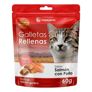 Galletas Rellenas Para Gato de Salmon con Pollo Happypets