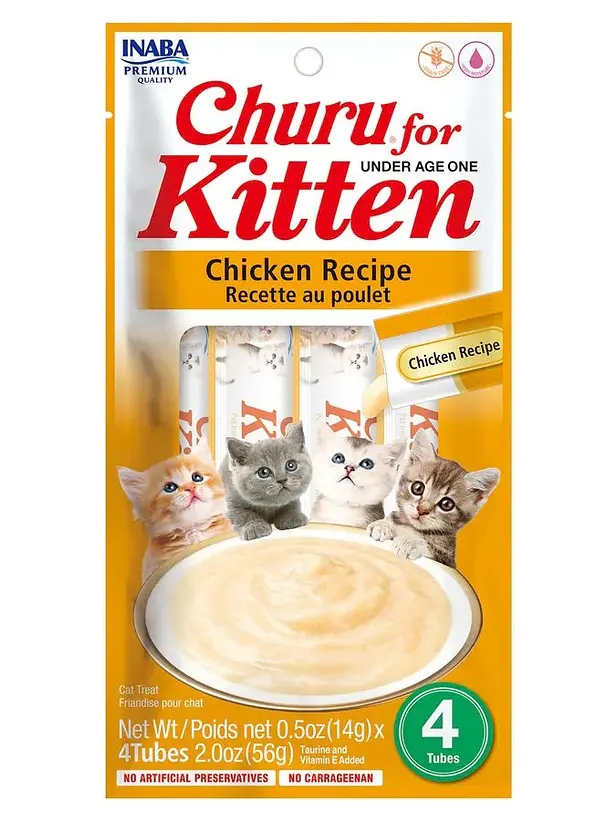Churu Gato Kitten Sabor Pollo - 4 tubos 14 gramos 1