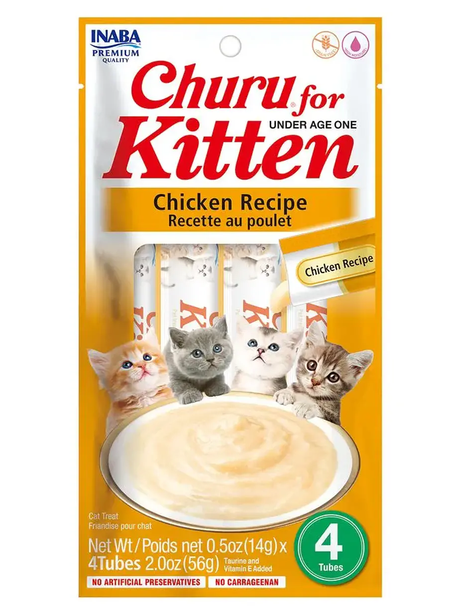Churu Gato Kitten Sabor Pollo - 4 tubos 14 gramos 1
