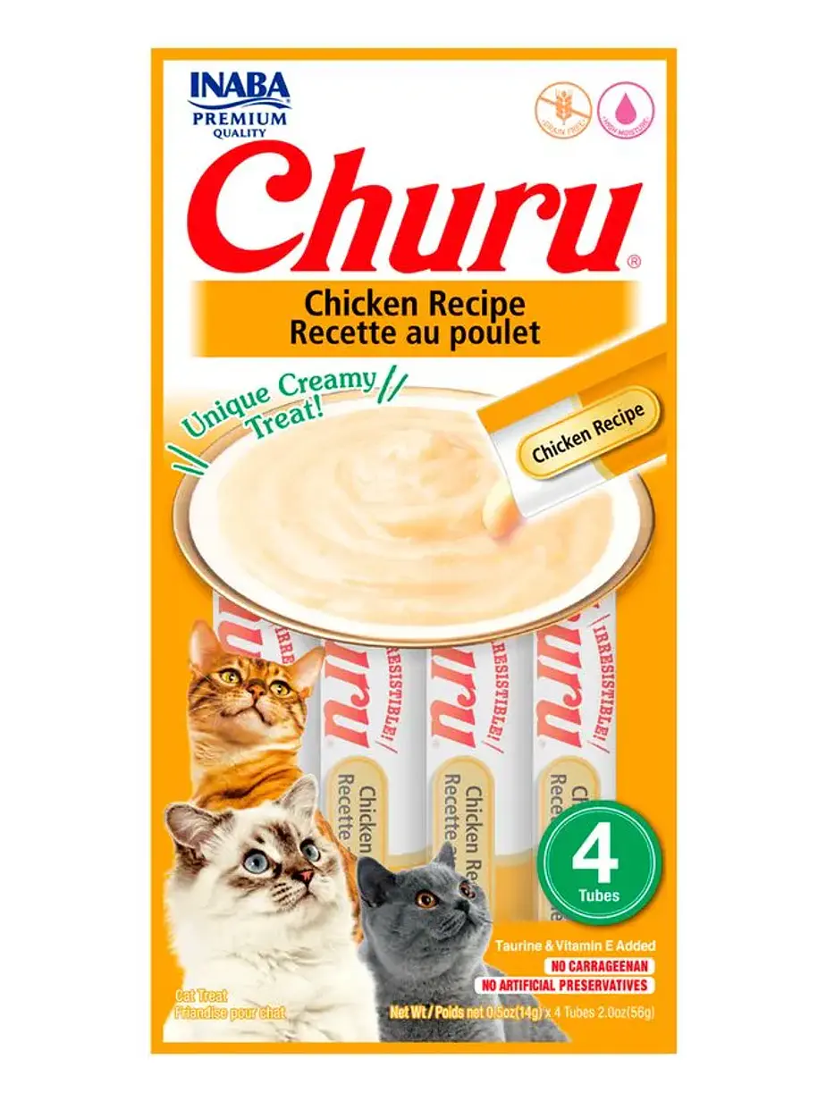Churu Gato Sabor Pollo - 4 tubos 14 gramos 1