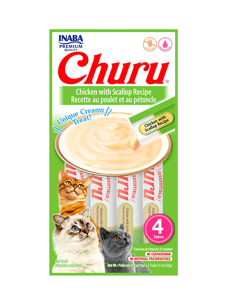 Churu Gato Sabor Pollo con Ostion - 4 tubos 14 gramos 1