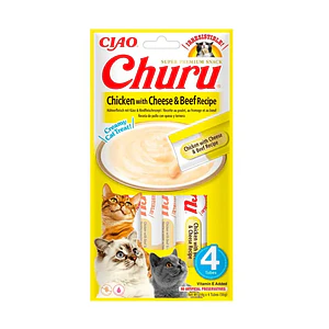 Churu Gato Sabor Pollo con Queso - 4 tubos 14 gramos
