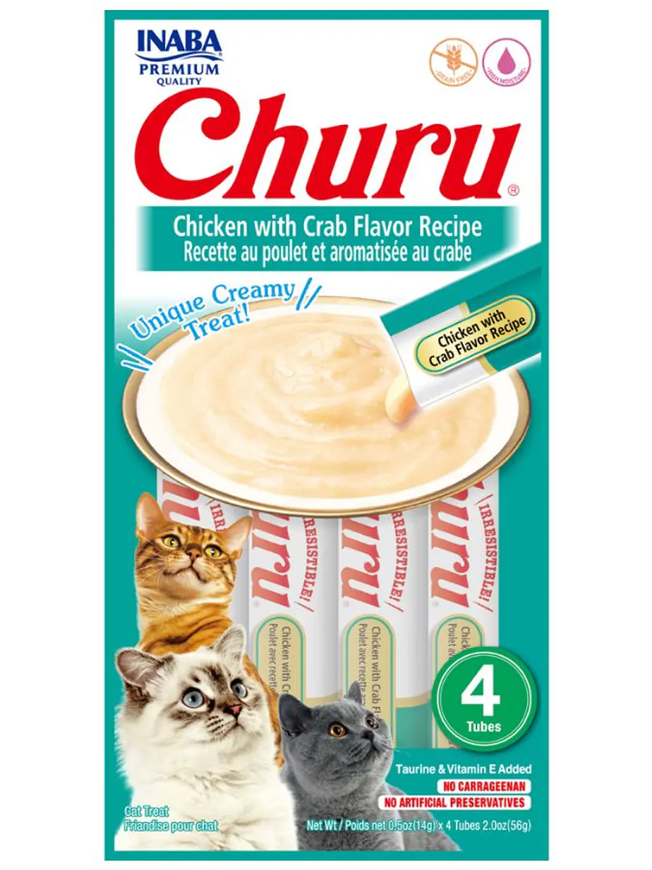 Churu Gato Sabor Pollo con Cangrejo - 4 tubos 14 gramos 1