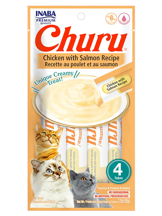 Churu Gato Sabor Pollo con Salmon - 4 tubos 14 gramos 1