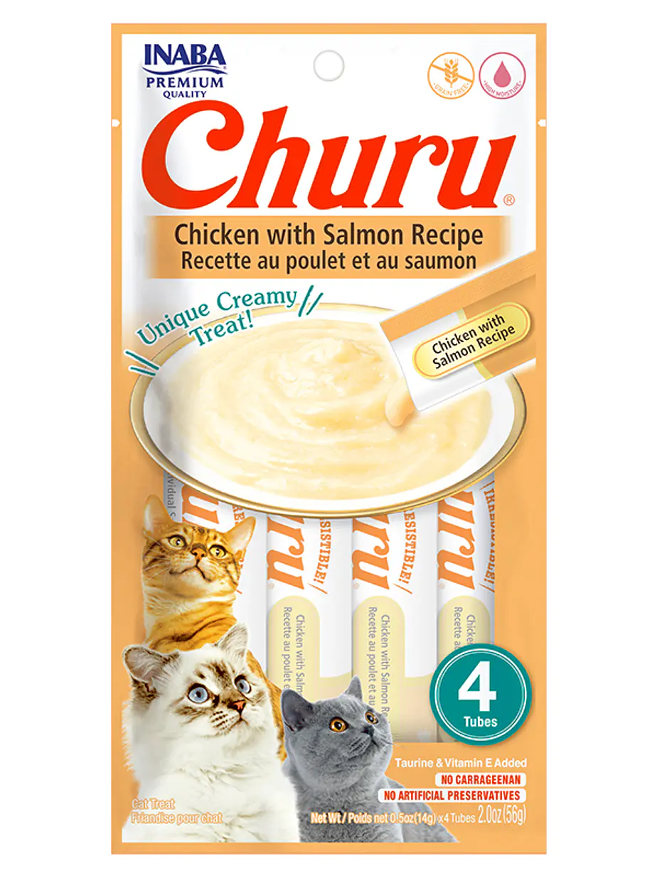 Churu Gato Sabor Pollo con Salmon - 4 tubos 14 gramos 1