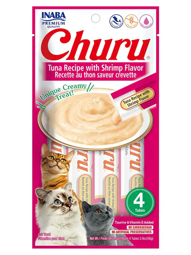 Churu Gato Sabor Atún con camarón - 4 tubos 14 gramos 1