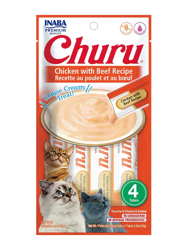 Churu Gato Sabor Pollo con Carne - 4 tubos 14 gramos 1