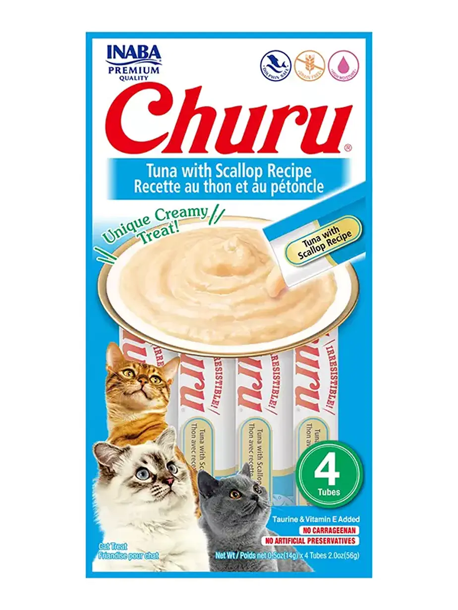 Churu Gato Sabor Atún con Ostiones - 4 tubos 14 gramos 1